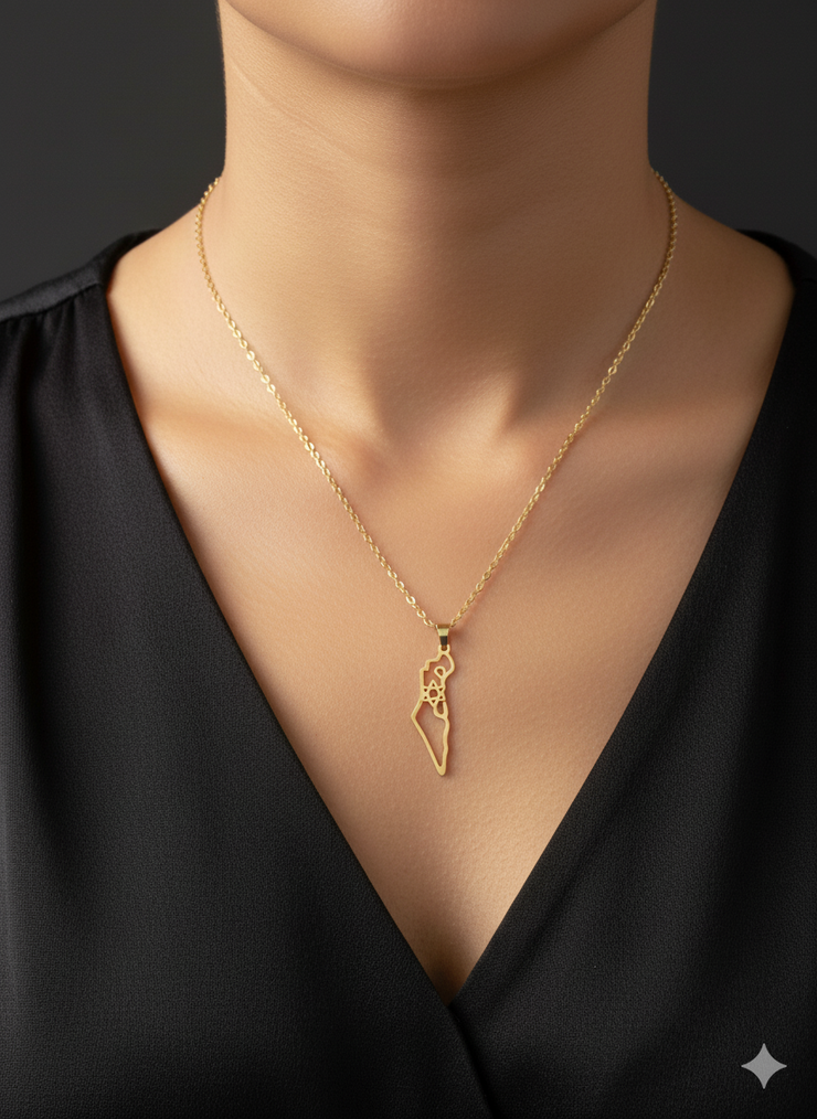 Map of Israel necklace