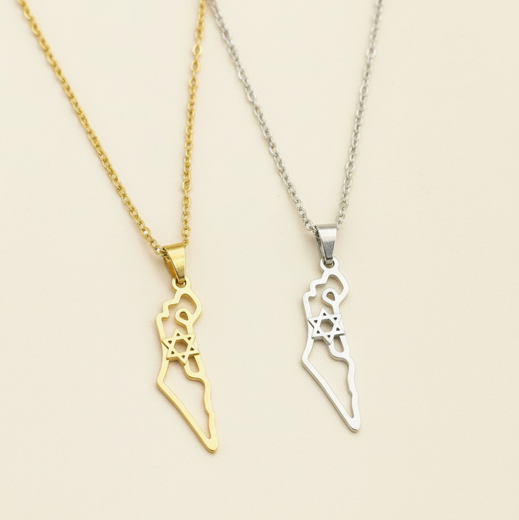Map of Israel necklace