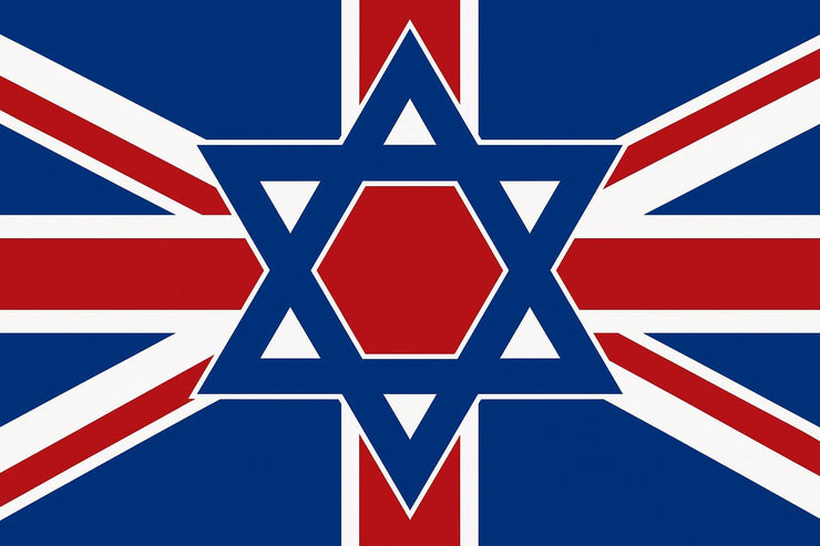 Mixed flag Union Jack and star of David
